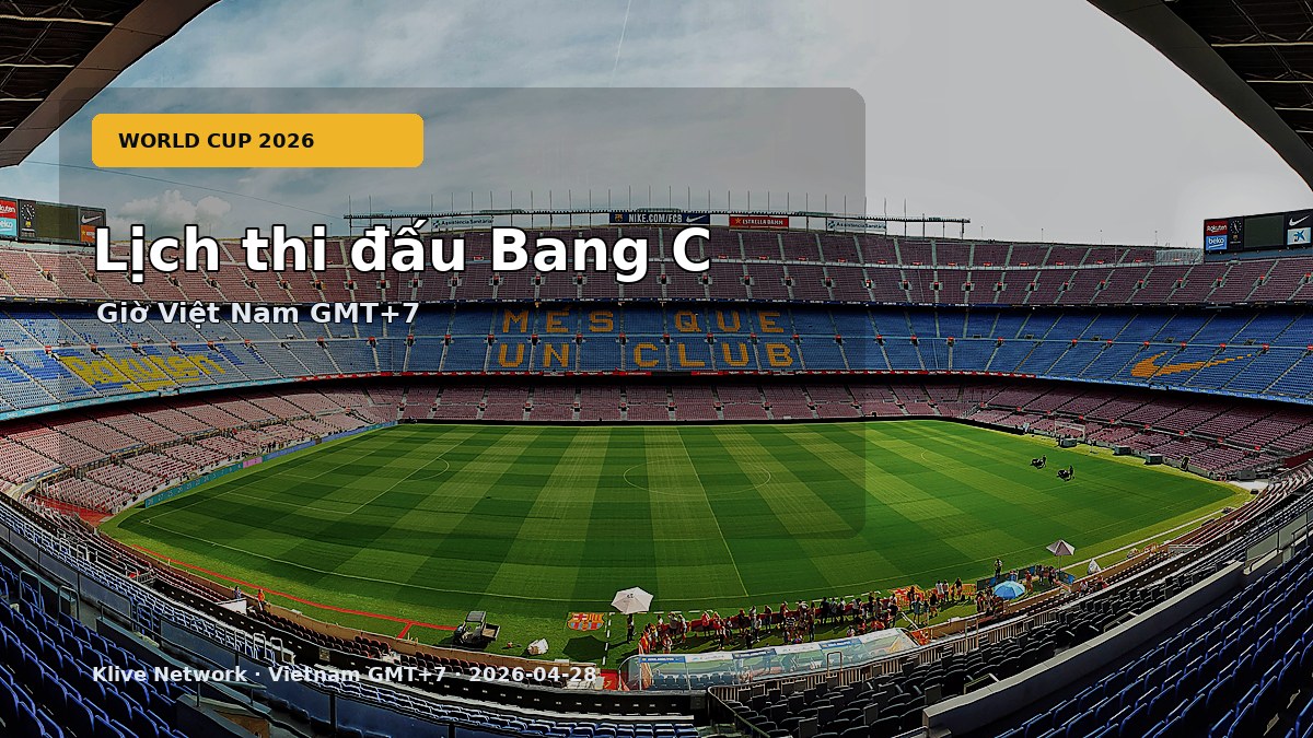 Lịch thi đấu Bang C - World Cup 2026 theo giờ Việt Nam